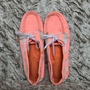 Sperry Women's Topsider Coral Canvas